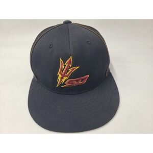 Youth Arizona State University Sun Devils Mesh Flex Fitted OSFM Hat Cap Black